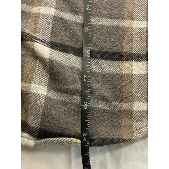 Patagonia Womens Organic Cotton Flannel Shirt Grey Tan Plaid Button Down S - Picture 6 of 13